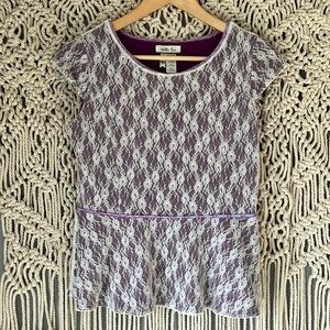 Matilda Jane Purple Ivory Lace Pelham Top Shirt